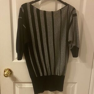 Limite Black and Silver Striped Sweater
